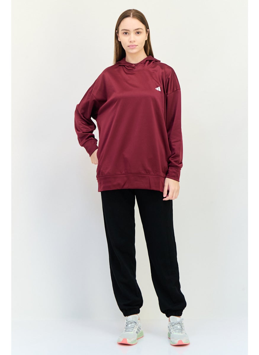 Adidas Women Sportswear Fit Long Sleeve Training Sweatshirt, Maroom  - Image 4