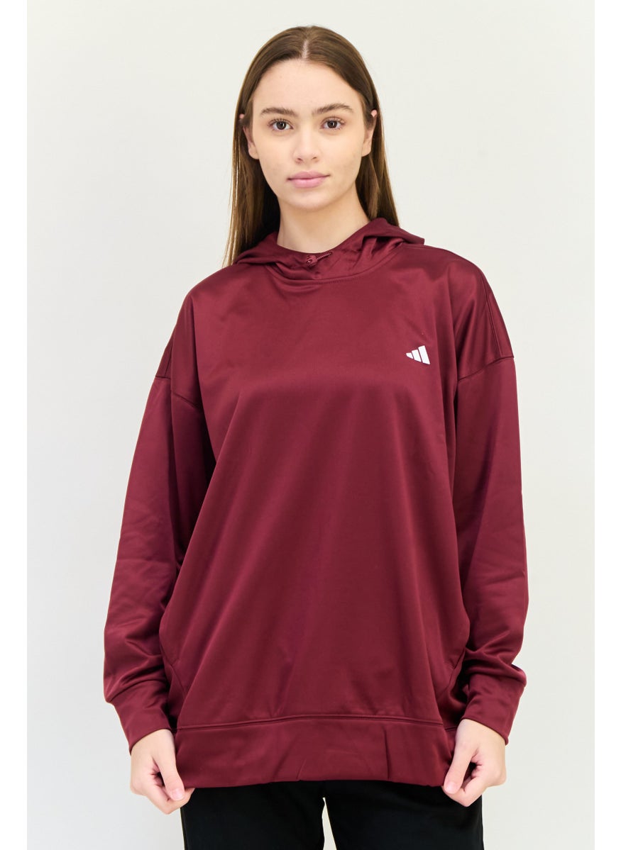 Adidas Women Sportswear Fit Long Sleeve Training Sweatshirt, Maroom  - Image 1