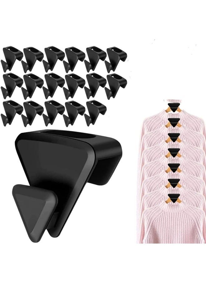 Arabest - Space Saving Hanger Hooks Ultra- Premium Hanger Hooks Triple Closet Space 18 Value Pack, Cascade Hangers to Create Up to 3X More Closet Space, Easy to Use Slip-Over Design,Black - Image 1