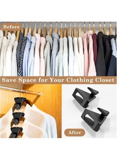 Arabest Space Saving Hanger Hooks Ultra- Premium Hanger Hooks Triple Closet Space 18 Value Pack, Cascade Hangers to Create Up to 3X More Closet Space, Easy to Use Slip-Over Design,Black  - Image 3