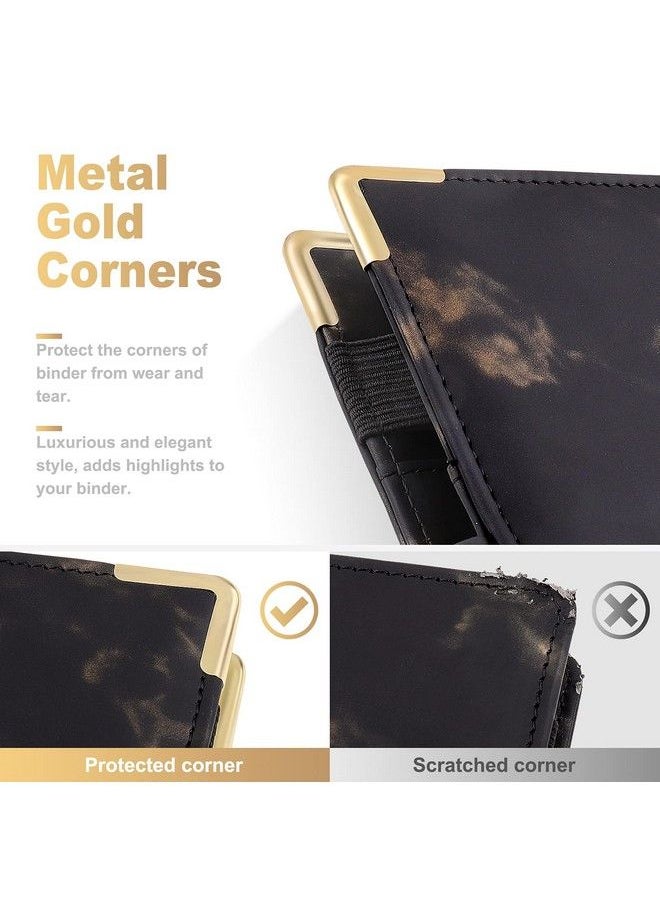 Onlyesh A6 Binder Marble Budget Binder Refillable 6 Ring Mini Binder For A6 Filler Paper Leather Binder Cover With Magnetic Buckle Closure Black  - Image 4