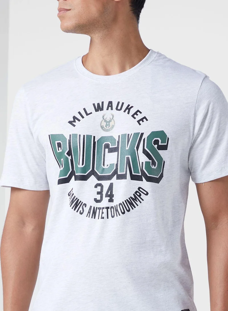 Nba  NBA Antetokounmpo Giannis Milwaukee Bucks T-Shirt for Men | Best Price UAE