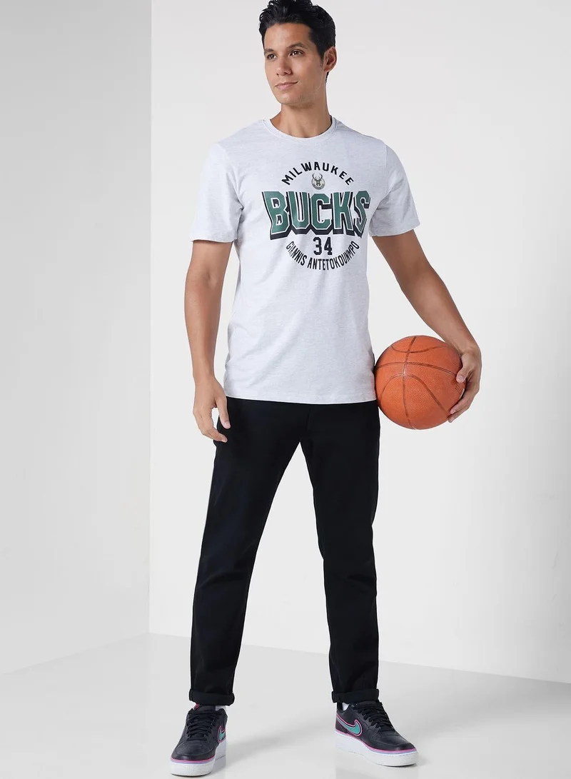 Nba  NBA Antetokounmpo Giannis Milwaukee Bucks T-Shirt for Men | Best Price UAE
