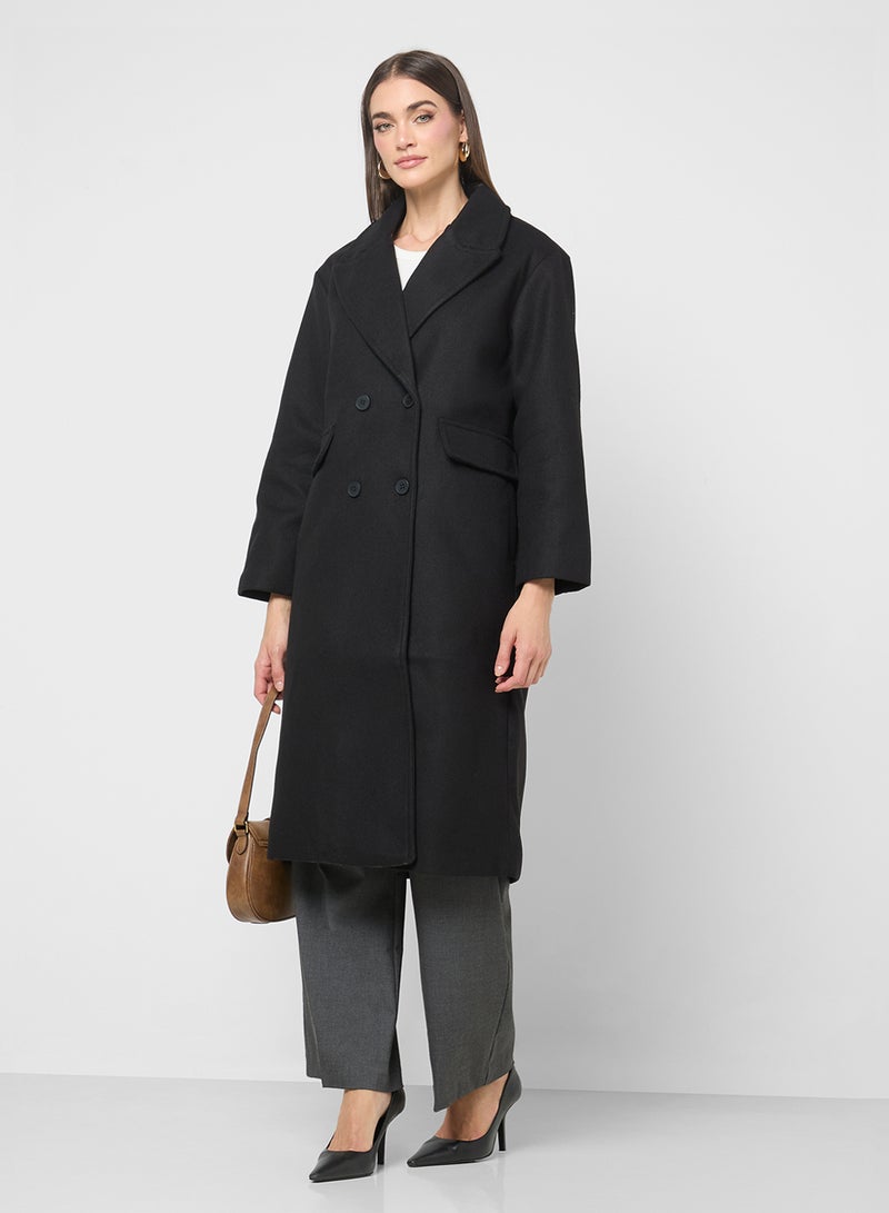 ايلا معطف طويل مزدوج الصدر - Image 4