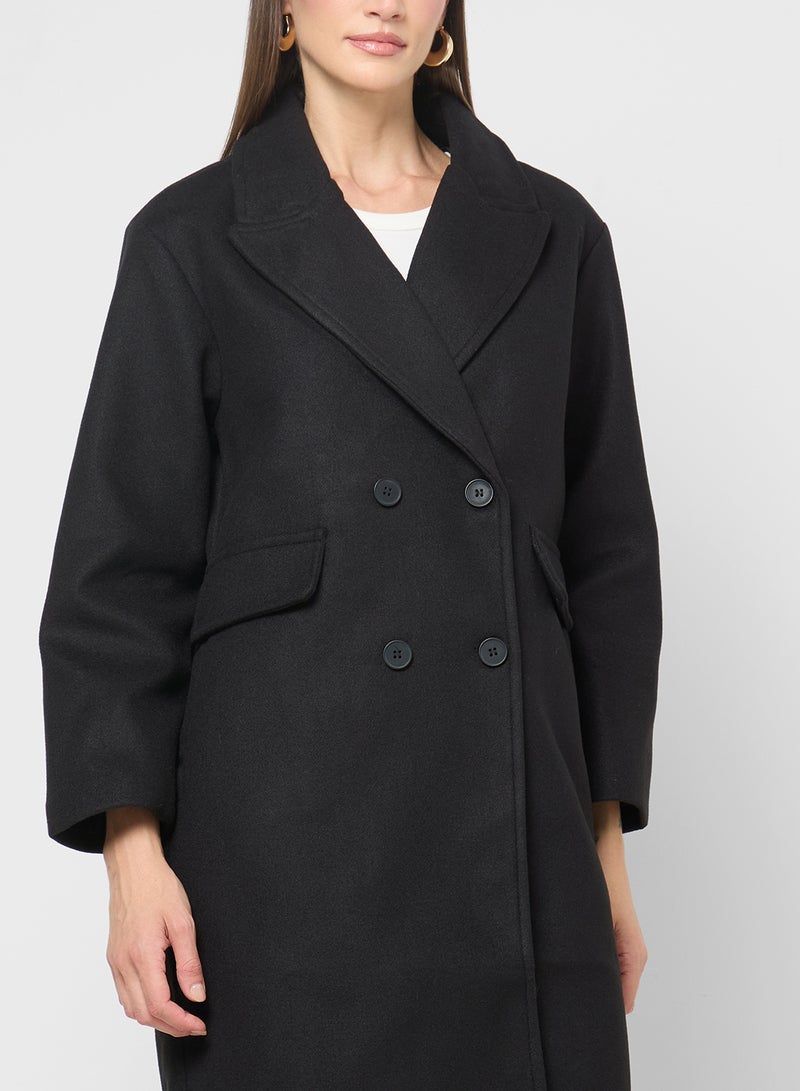 ايلا معطف طويل مزدوج الصدر - Image 3