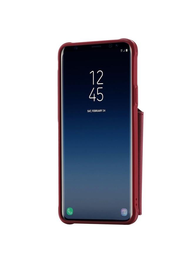 S-TOP Case For Galaxy S9 Plus Zipper Shockproof Protective Case with Card Slots & Bracket & Photo Holder & Wallet Function - Image 3