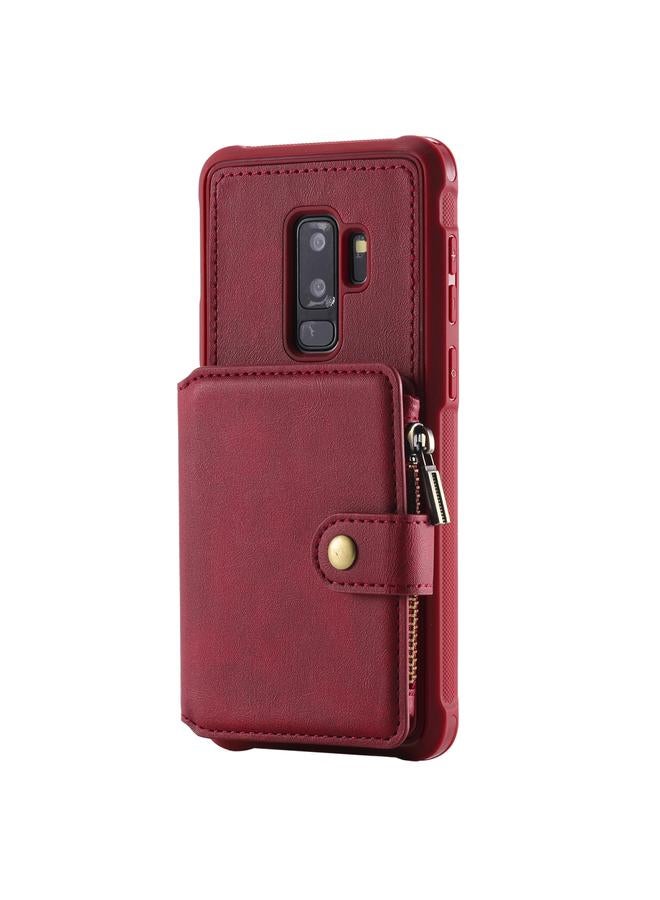S-TOP Case For Galaxy S9 Plus Zipper Shockproof Protective Case with Card Slots & Bracket & Photo Holder & Wallet Function - Image 2