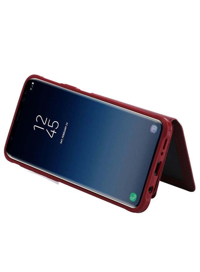 S-TOP Case For Galaxy S9 Plus Zipper Shockproof Protective Case with Card Slots & Bracket & Photo Holder & Wallet Function - Image 5