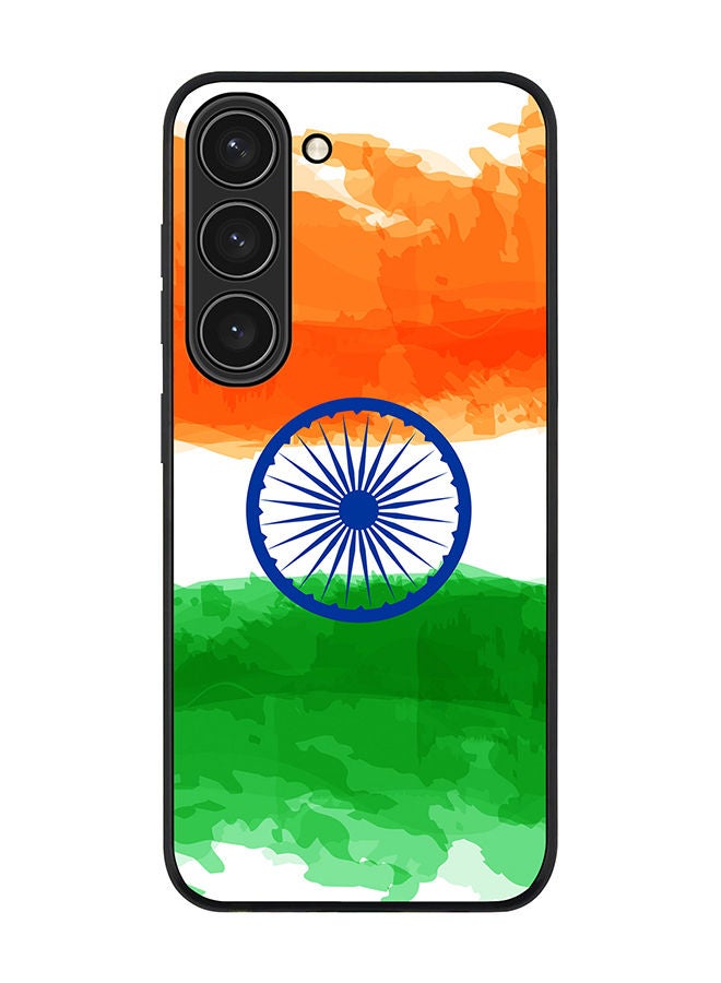 Stylizedd Rugged Black edge case for Samsung Galaxy S23 5G Slim fit Soft Case Flexible Rubber Edges Anti Drop TPU Gel Thin Cover - Blue Chakra - Image 1