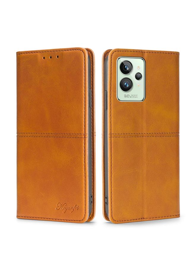 اس-توب جراب لهاتف OPPO Realme GT2 Pro جراب هاتف جلدي مغناطيسي أفقي قابل للطي من نسيج البقر - Image 1