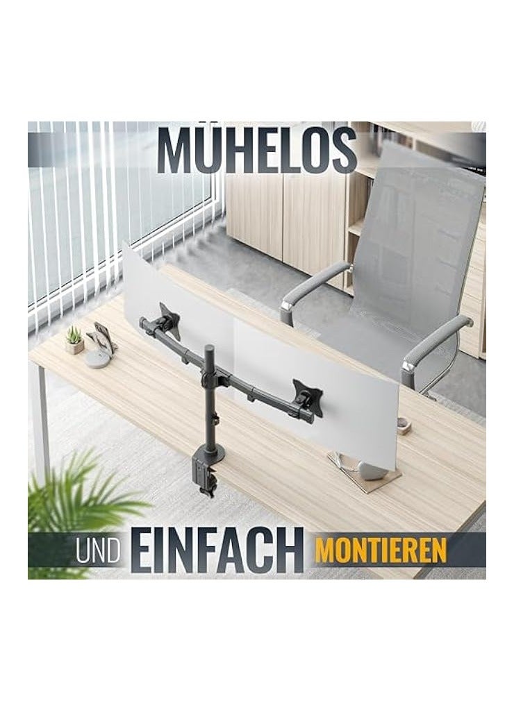 erorex Monitor Mount 2 Monitors Monitor Arm Monitor Mount Table TS7811 Arms for Computer Monitors VESA Desk Mount for 13-27 Inch Screen Mount Screen Arm Holder Monitor Holder - Image 2