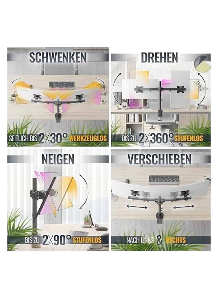 erorex Monitor Mount 2 Monitors Monitor Arm Monitor Mount Table TS7811 Arms for Computer Monitors VESA Desk Mount for 13-27 Inch Screen Mount Screen Arm Holder Monitor Holder - Image 3