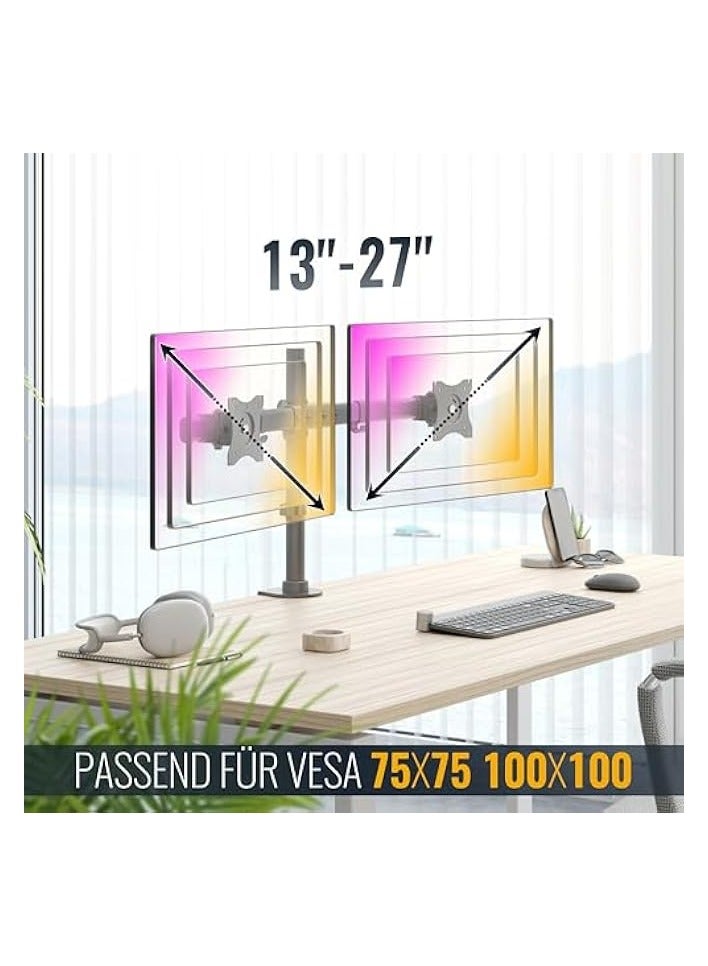 erorex Monitor Mount 2 Monitors Monitor Arm Monitor Mount Table TS7811 Arms for Computer Monitors VESA Desk Mount for 13-27 Inch Screen Mount Screen Arm Holder Monitor Holder - Image 5