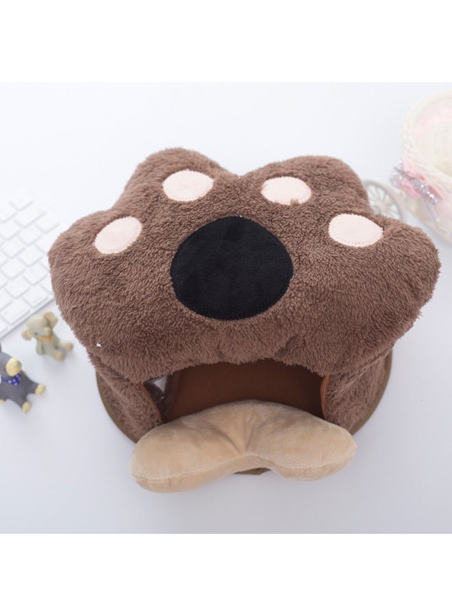 Keyboard And Mouse Insulation Cover Hand Warmer Super Large Heating Pad With Wrist Bracer Winter Heating Set Computer Hand Warmer-Pattern:Light Coffee Bear Paw - Image 1