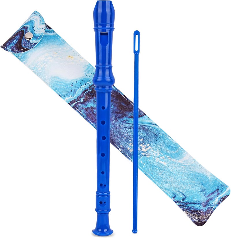 Jasenna Recorder Instrument for Beginner Kids Adults,8-Hole Soprano Descant Recorder Music Flute with with Cleaning Rod & Leather Case For School Student Home Entertainment(2-Blue Quicksand) - Image 1