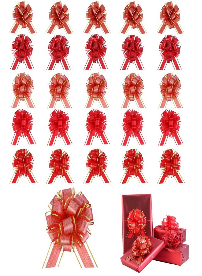 FORBINBO 20 Pcs Pull Bows for Gift Wrapping, 5 Types of 6 Inches Gift Bows with Ribbon For Wedding, Valentines Day, Birthday, Anniversary, Florist Packaging ，Flower Bouquets and Basket(Red - Image 1