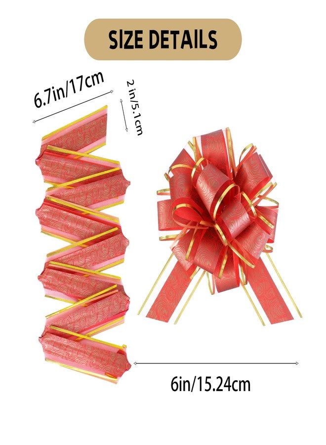 FORBINBO 20 Pcs Pull Bows for Gift Wrapping, 5 Types of 6 Inches Gift Bows with Ribbon For Wedding, Valentines Day, Birthday, Anniversary, Florist Packaging ，Flower Bouquets and Basket(Red - Image 3
