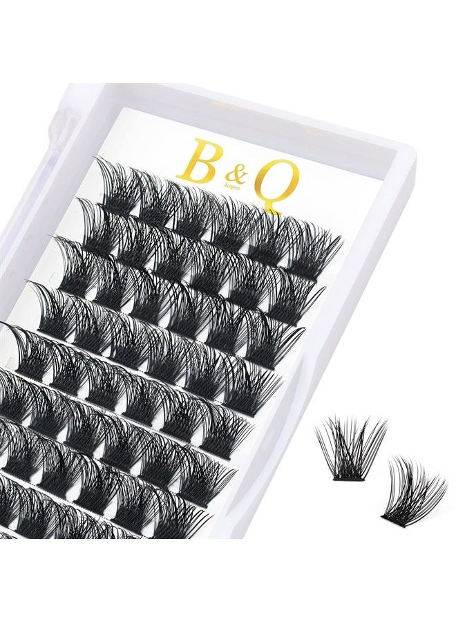 B&qaugen Lash Clusters D Curl 14mm DIY Eyelash Extensions C D Curl B&Q LASH Mega Volume Individual Lashes Eyelash Clusters Extensions Individual Lashes Cluster DIY at Home 72 Clusters Lashes (NM-D-14mm) - Image 1
