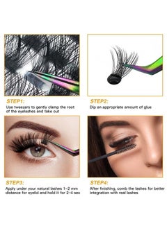 B&qaugen Lash Clusters D Curl 14mm DIY Eyelash Extensions C D Curl B&Q LASH Mega Volume Individual Lashes Eyelash Clusters Extensions Individual Lashes Cluster DIY at Home 72 Clusters Lashes (NM-D-14mm)  - Image 4