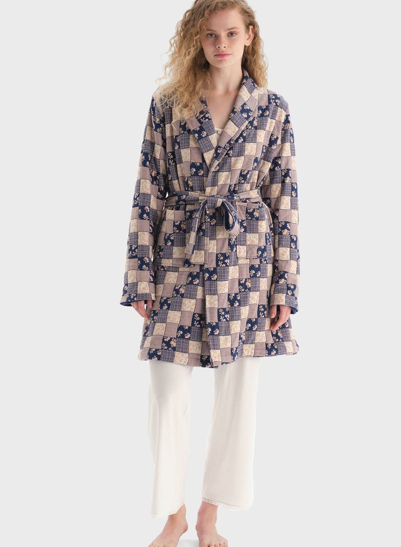 dagi Tie Detail Printed Night Dress - Image 1