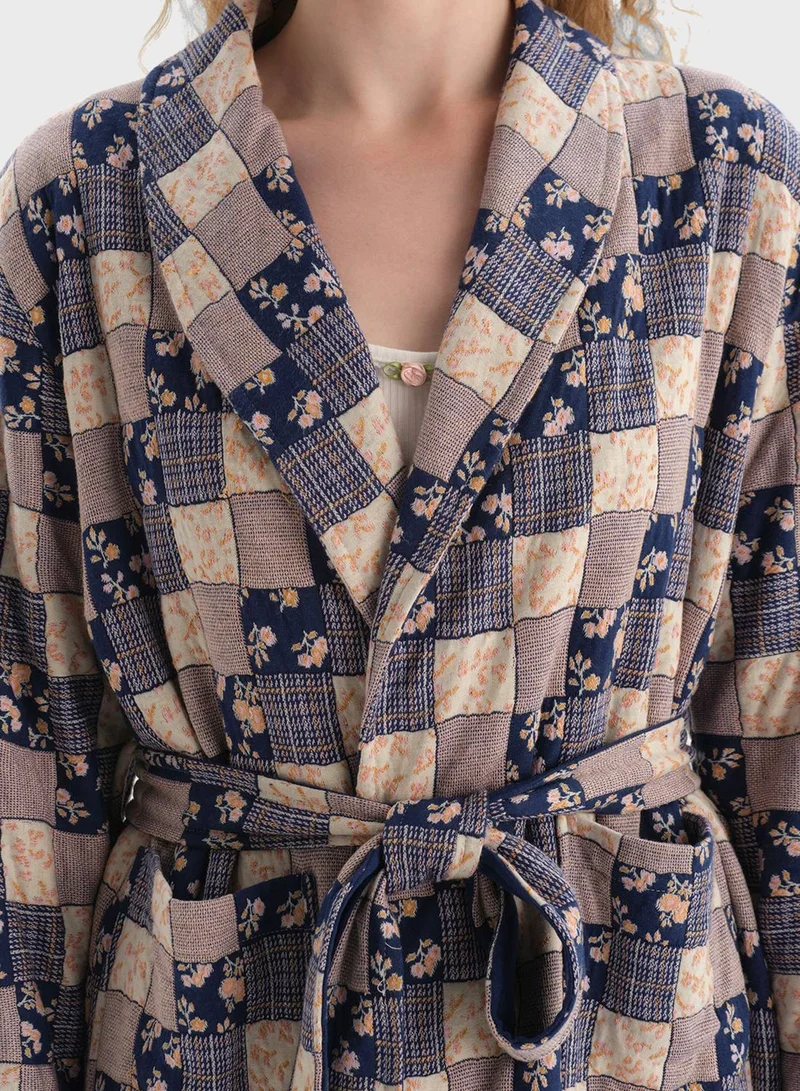 dagi Tie Detail Printed Night Dress