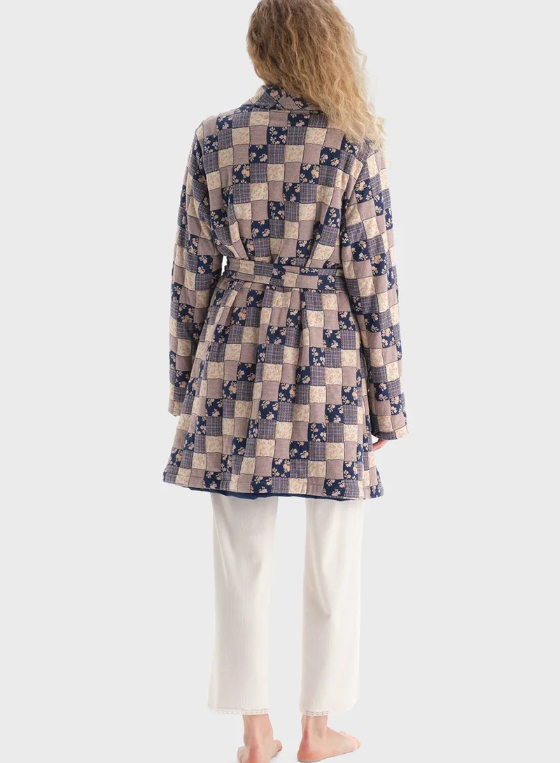 dagi Tie Detail Printed Night Dress