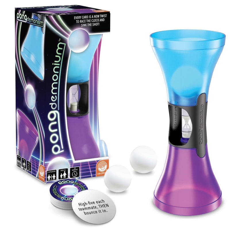 MindWare Pongdemonium Party Game FastPaced Action Challenge with Timer Bouncing Ball 55 Cards Hilarious Hot PotatoStyle Game for Ages 6 2 Players - Image 3