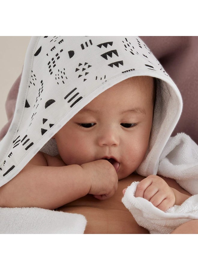 HonestBaby Baby 3-Piece Organic Cotton Hooded Towel & Washcloth Set - White - One size - Image 5