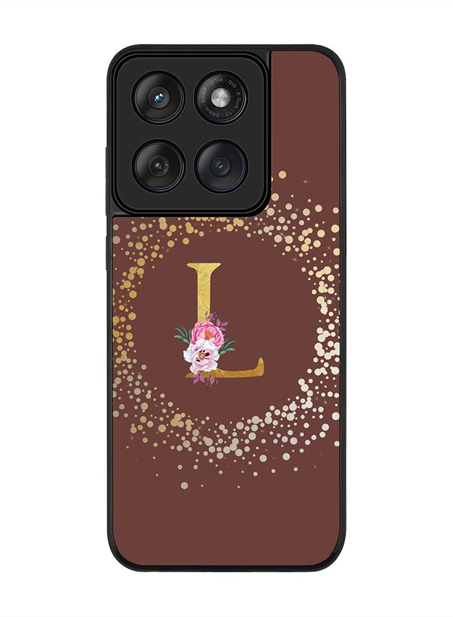 Stylizedd For Motorola MOTO Edge 60 Fusion/ Edge 60 Case,Slim fit Camera Protection, Shockproof Thin Phone cover  - Custom Monogram Floral - L  (Brown ) - Image 1
