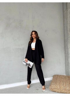 Escbutik Women's Elastic Waist Wrapped Fabric Trousers Kimono 2 Piece Set  - Image 2