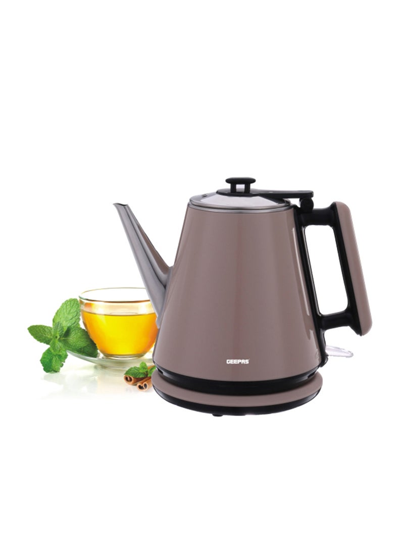 GEEPAS Portable Double Layer Electric Kettle with Inner Stainless Steel & Auto Shut-Off 1.2 L 1360 W GK38012 Grey - Image 5