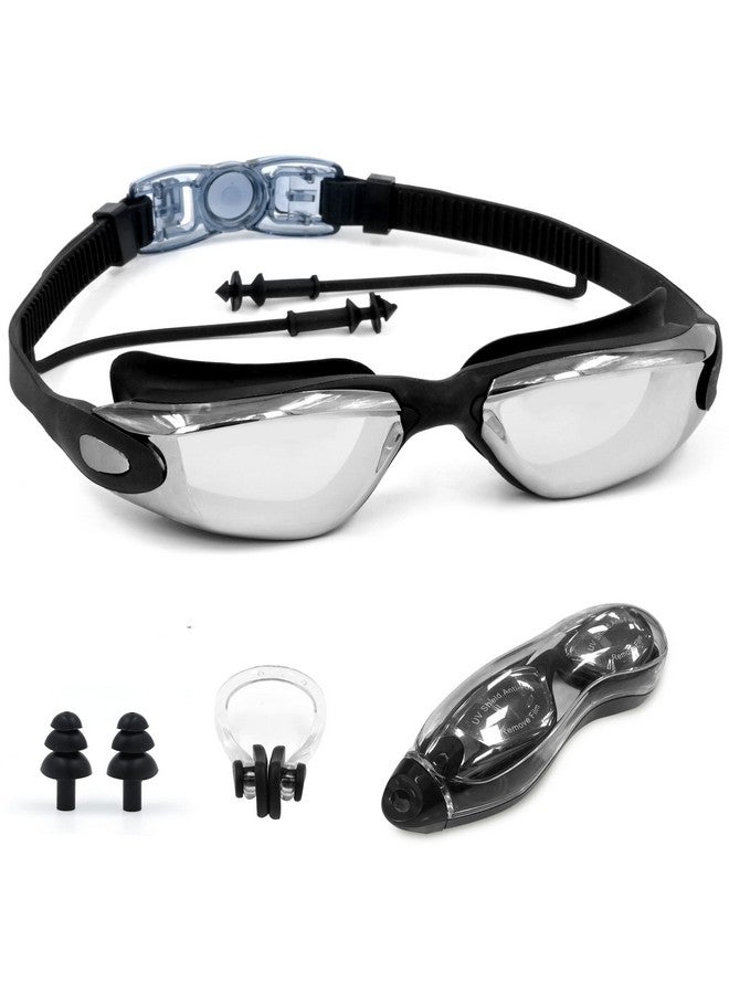 SLOVIC Anti Fog Swimming Goggle ; Universal Fit ; Leak Proof ; Easy To Adjust Push Button Straps ; Padded Frames & Anti Shatter Wide Field Lens ; Uv Protection - Image 1