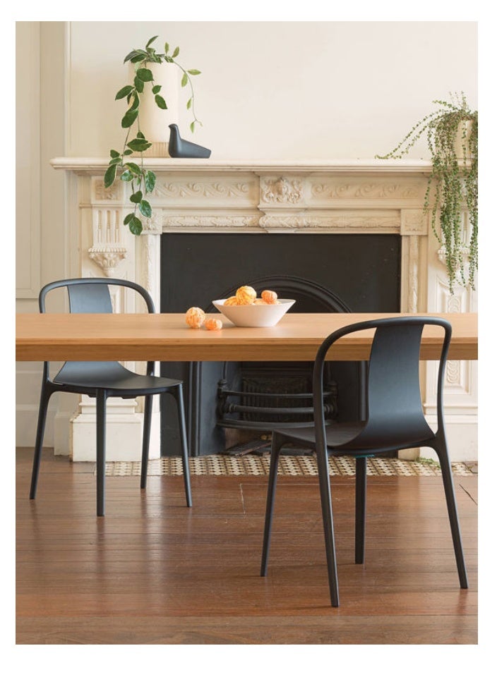 SMART HOME Set of 2 Fiber Chairs with Modern Design and Sturdy Legs - 45x45x80 cm | Durable Seat for Offices, Dining Rooms, Coffee Shops, Gardens, and Outdoor Lounges - Black - Image 4