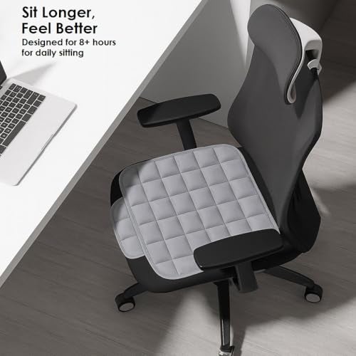 HSR Comfortable Ultra-Soft Office Chair Seat Cover with Non-Slip Grip & Storage Pouch, Universal Fit - Image 2
