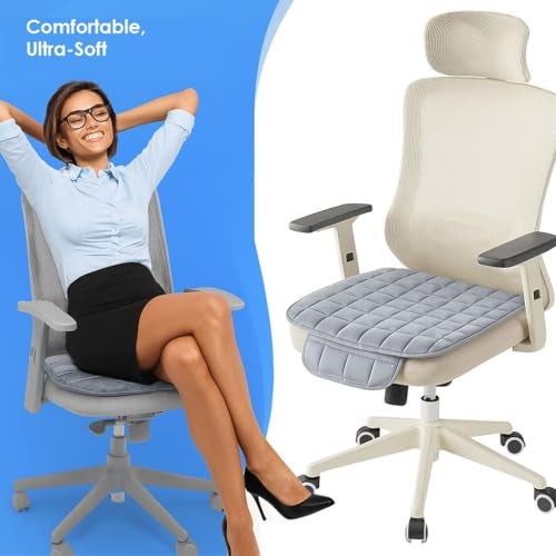 HSR Comfortable Ultra-Soft Office Chair Seat Cover with Non-Slip Grip & Storage Pouch, Universal Fit - Image 3
