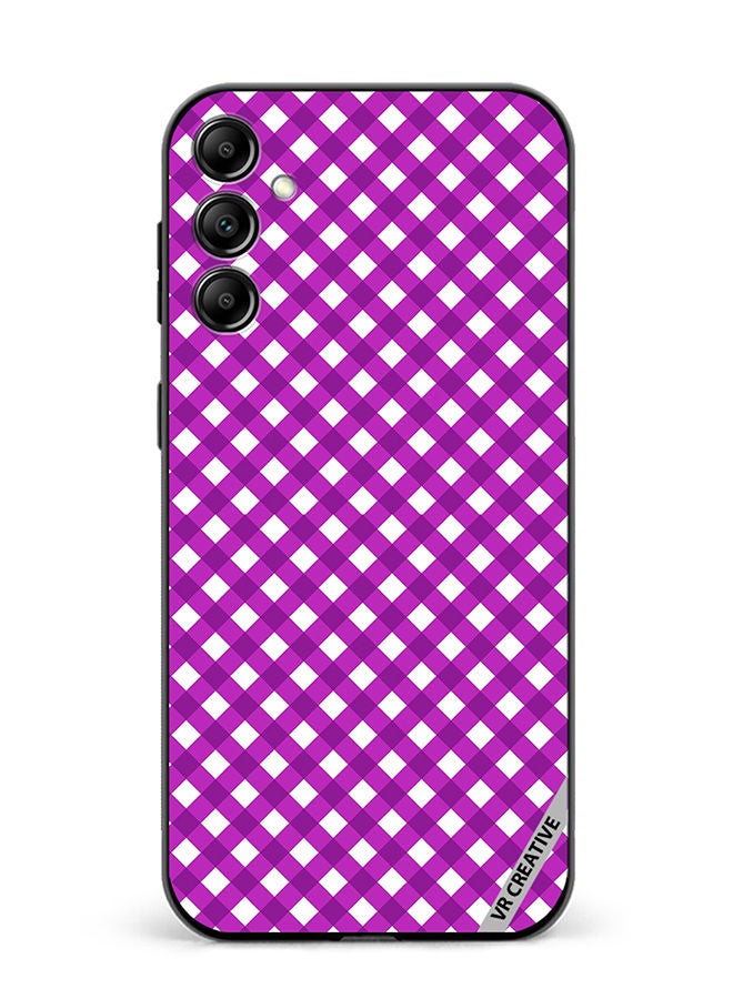 VR CREATIVE Protective Case Cover For Samsung Galaxy A34 Seamless Plaid Purple Design Multicolour - Image 1