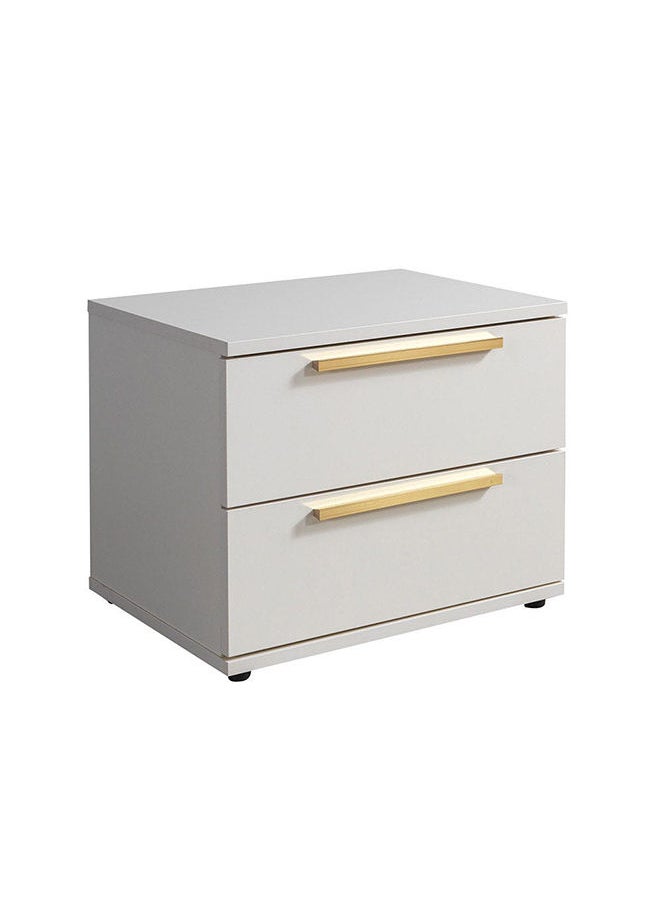 DANUBE HOME Serenity Night Stand Multifunctional Bedside Table Space Saving Nightstand End Table Storage For Bedroom 55x41x43.5cm Mud Cream/Golden  - Image 3