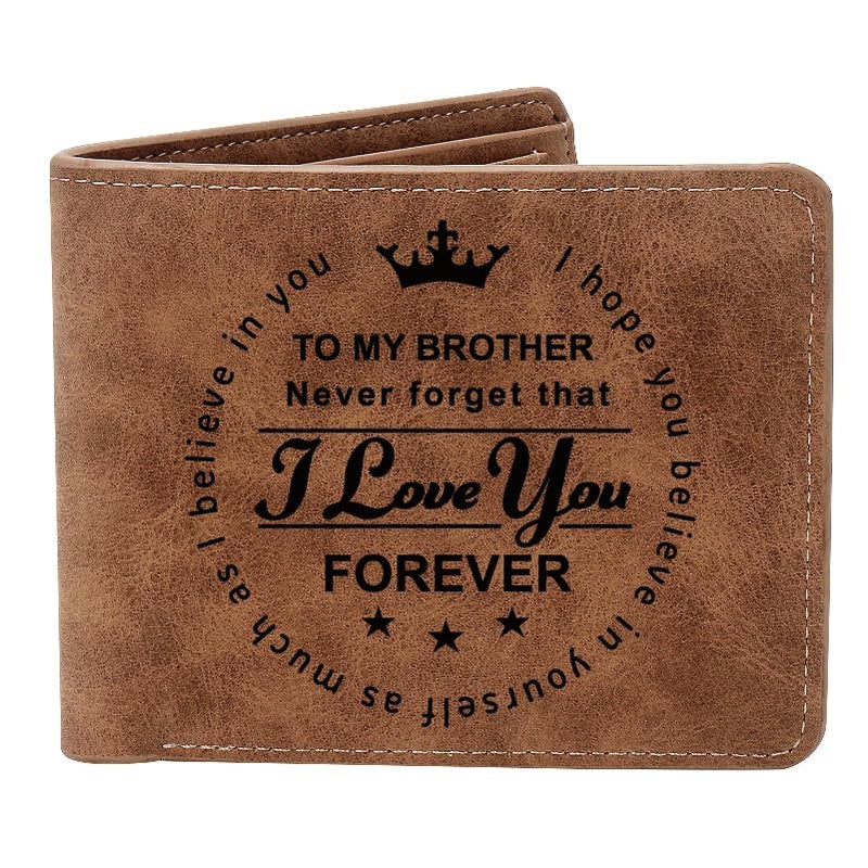 THTCSQ Mans Engraved Leather Wallet Brother Gift TO MY BROTHER - Image 1
