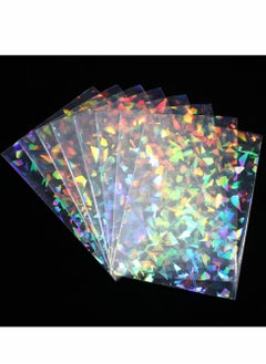 Excefore Holographic Card Sleeve Card Protector, 100PCS Black Lotus Double Side Foil Gemstone Rainbow Laser Flashing Trading Cards Shield Magic Card Protector Flashing Protective Idol Cover (Gemstone 65x90mm)  - Image 2