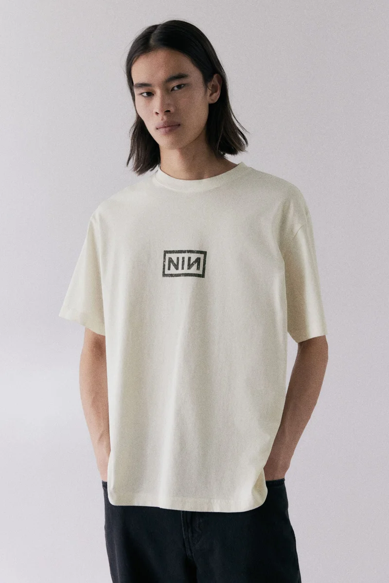 اتش اند ام Loose Fit Printed T-shirt