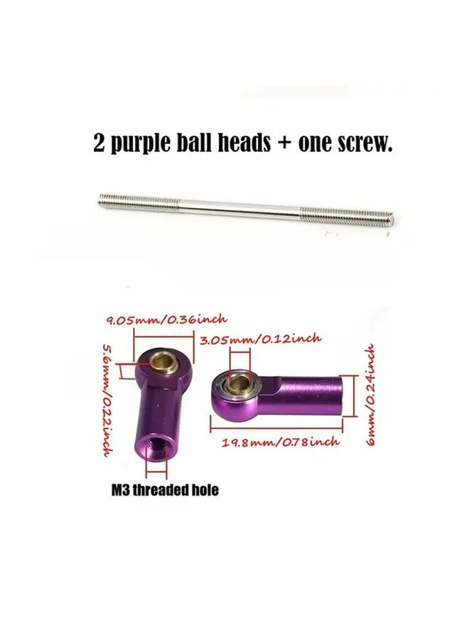 M3 Metal Ball Studs 2PCS 80mm Push Rod Kit Precision Fasteners - Image 5