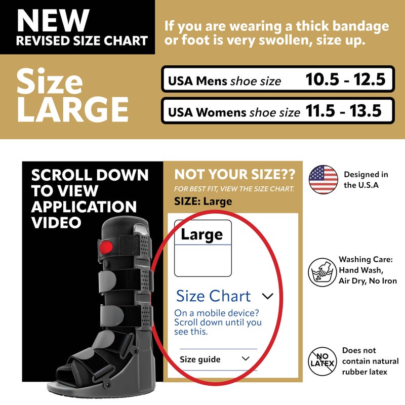 Braceapedia Rapid Recover Tall Walking Boot, Fracture Boot, Medical Grade Foot Brace for Fractures, Ankle Injury Boot, Adjustable Extra Large Compression Air Pump for Sprain & Injury Recovery, Post Op Shoe, Foot Boot Brace for Injured Foot, Large - Image 2