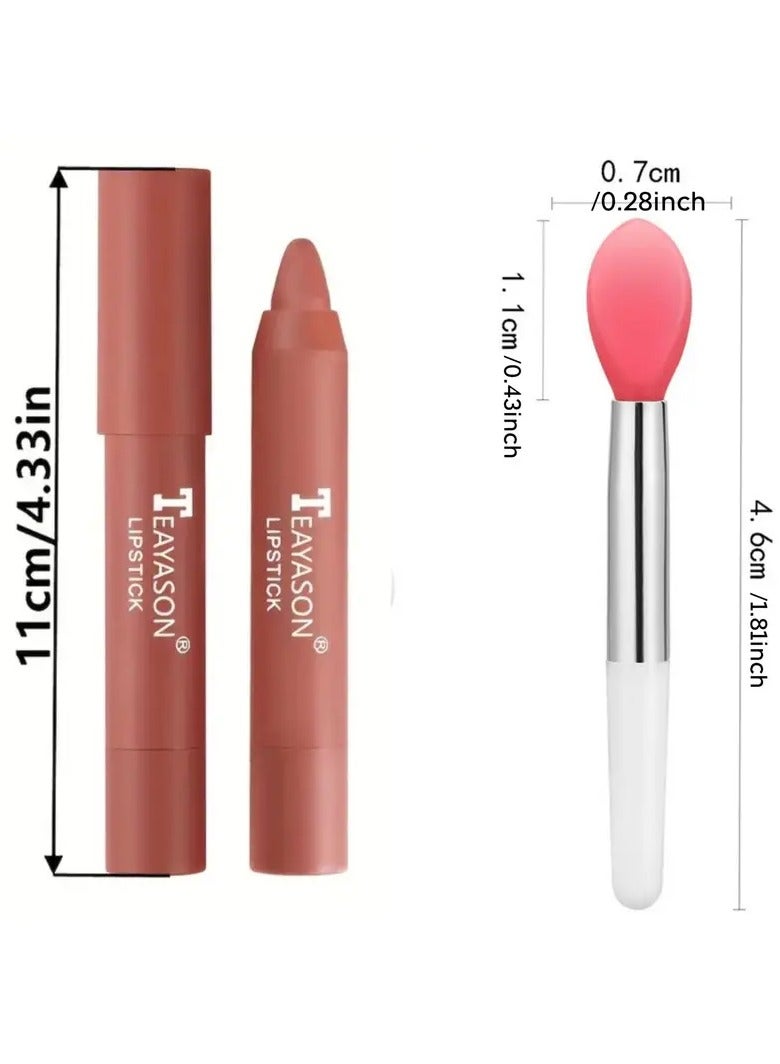 TEAYASON أحمر شفاه غير لامع ضبابي، ملمع شفاه مرطب، سهل التلوين، ملمع شفاه، قلم أحمر شفاه دوار، هدايا عيد الحب - Image 5