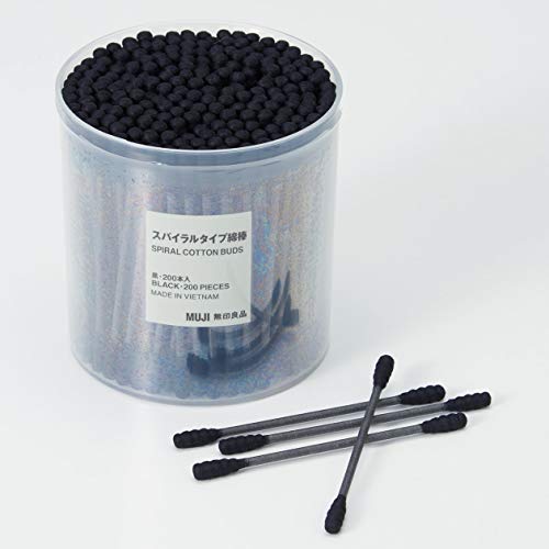MUJI عصي قطن موجي 200 قطعة باللون الأسود - Image 2