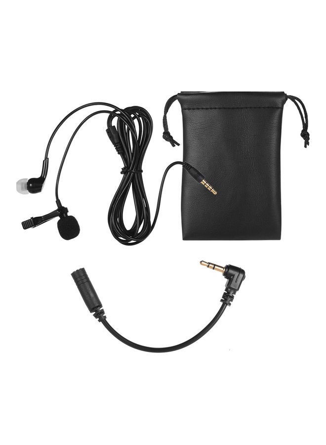 3.5mm 2-In-1 Microphone Mic with Single Earphone Black - Image 1