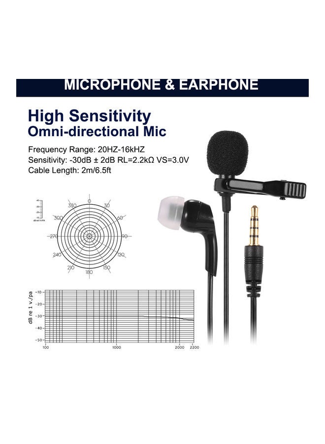 3.5mm 2-In-1 Microphone Mic with Single Earphone Black - Image 3