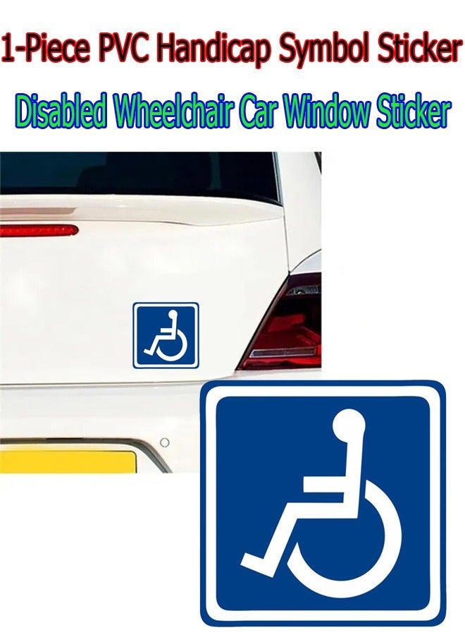 Generic 1-Piece PVC Handicap Symbol Sticker,Disabled Wheelchair Car Window Sticker,Wall and Staircase Obstacle Symbol Sticker,Diameter 13cm - Image 1