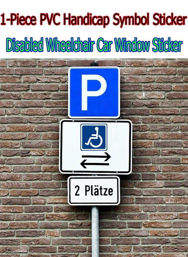 Generic 1-Piece PVC Handicap Symbol Sticker,Disabled Wheelchair Car Window Sticker,Wall and Staircase Obstacle Symbol Sticker,Diameter 13cm - Image 2