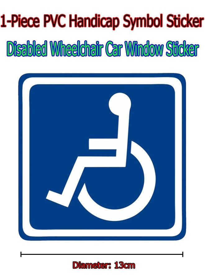 Generic 1-Piece PVC Handicap Symbol Sticker,Disabled Wheelchair Car Window Sticker,Wall and Staircase Obstacle Symbol Sticker,Diameter 13cm - Image 4