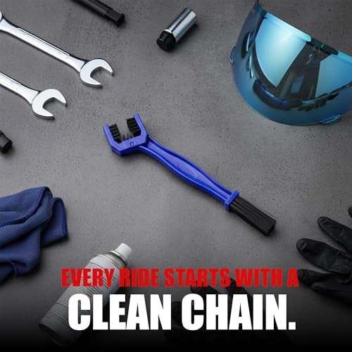 Autofy Universal Motorcycle/Cycle Chain Cleaner Brush for Bikes with Soft & Long Bristles Ideal for Cleaning Cycle/Bike Chains (Sky Blue) - Image 4